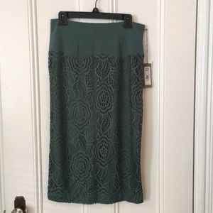 New York & Company Teal Lace Midi Skirt